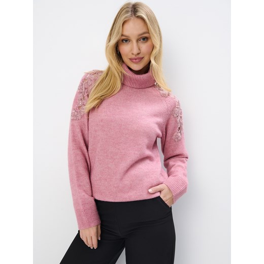 Mohito - Różowy sweter z golfem - różowy ze sklepu Mohito w kategorii Swetry damskie - zdjęcie 176474287