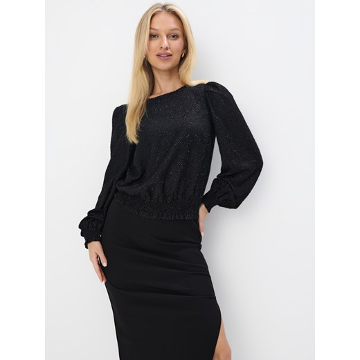 Mohito - Czarna bluzka z bufiastymi rękawami - czarny Mohito 38 Mohito