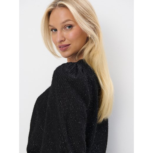 Mohito - Czarna bluzka z bufiastymi rękawami - czarny Mohito 38 Mohito