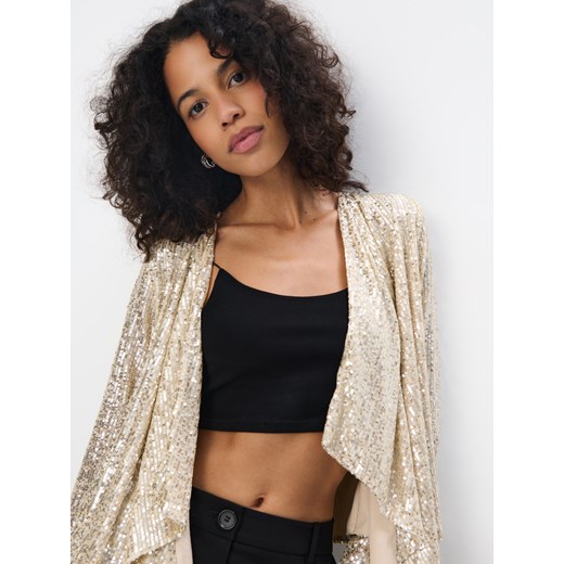 Mohito - Cekinowa marynarka - złoty Mohito XS Mohito