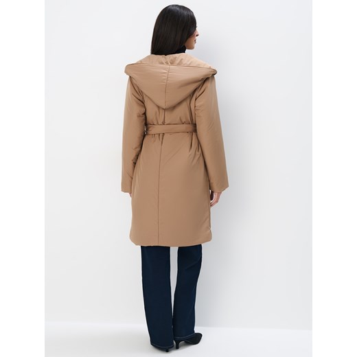 Mohito - Płaszcz z kapturem - beżowy Mohito 38 Mohito