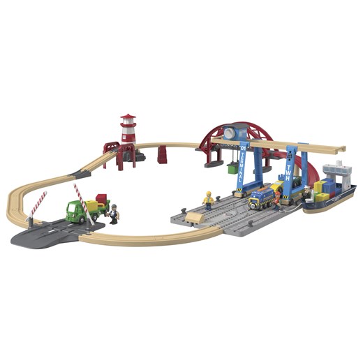 Playtive Drewniana kolejka Port kontenerowy, z 3 stacjami Playtive One Size LIDL Sklep
