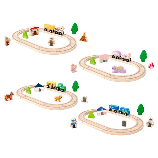 Playtive Zestaw drewnianych torów kolejowych, 18 elementów Playtive One Size LIDL Sklep