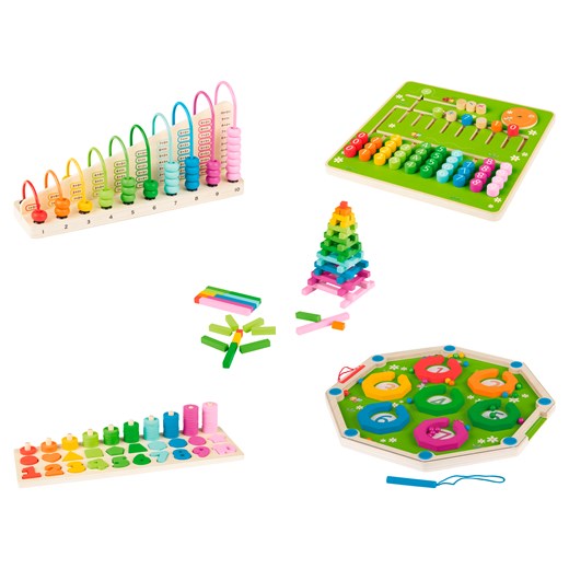 Playtive Drewniany zestaw do nauki liczenia Montessori Playtive One Size LIDL Sklep