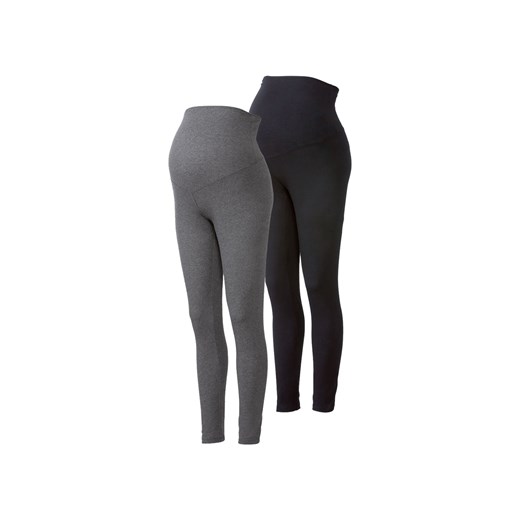 esmara® Legginsy damskie ciążowe, 2 pary (Czarny/ciemnoszary, XS (32/34)) Esmara® LIDL Sklep