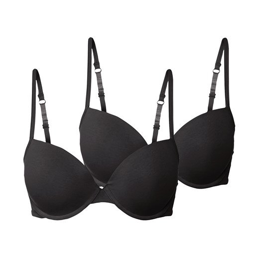 esmara® Biustonosze z fiszbinami, 2 sztuki (75B, Czarny) Esmara® LIDL Sklep