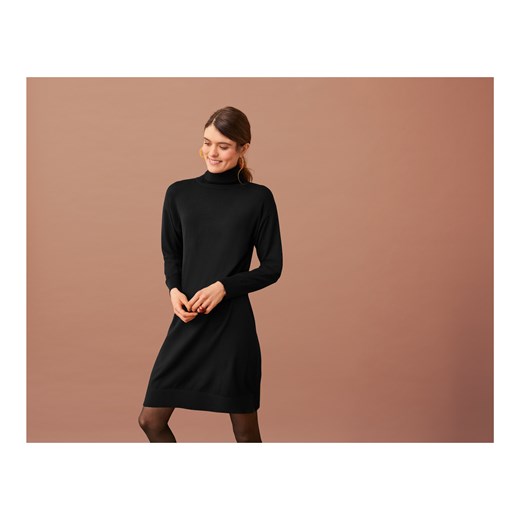 esmara® Sukienka damska z dzianiny, z golfem (S (36-38), Czarny) Esmara® LIDL Sklep
