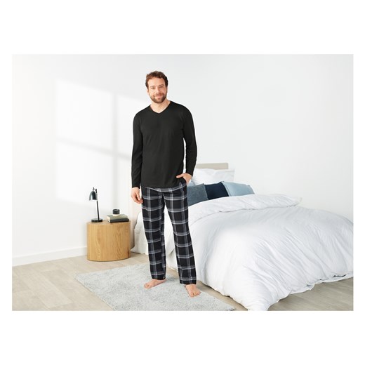 LIVERGY® Piżama męska z flaneli (S (44/46), Czarny) Livergy® LIDL Sklep