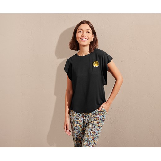 esmara® T-shirt damski z nadrukiem (Czarny, S (36/38)) Esmara® LIDL Sklep
