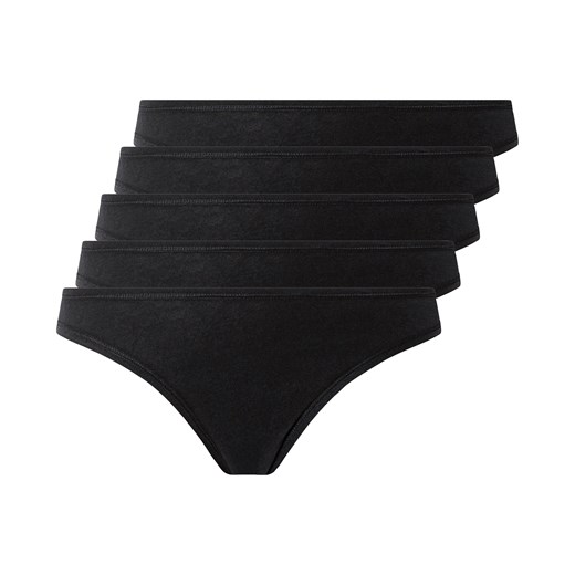esmara® Stringi damskie z bawełną, 5 par (Czarny, L (44/46)) Esmara® LIDL Sklep