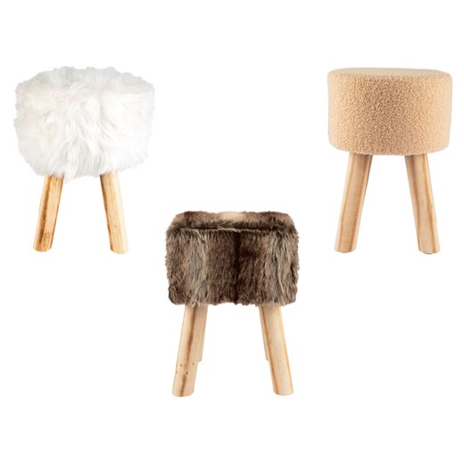 LIVARNO home Taboret z futrzanym siedziskiem Livarno Home LIDL Sklep