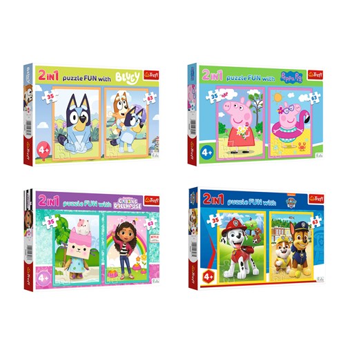 Trefl Puzzle 2w1 z postaciami z bajek, 2 sztuki Trefl LIDL Sklep