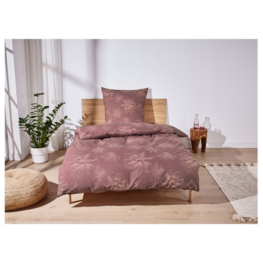 LIVARNO home Pościel renforcé, 140 x 200 cm (Kwiaty/ czerwone) Livarno Home LIDL Sklep