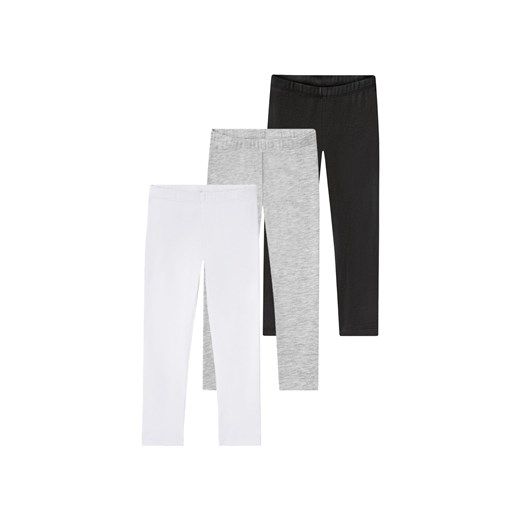 lupilu® Legginsy dziewczęce z bawełną, 3 pary (86/92, Czarny/ biały/ jasnoszary) Lupilu® LIDL Sklep