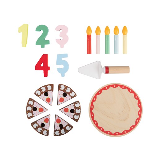 Playtive Zestaw drewnianych produktów spożywczych do zabawy (Tort urodzinowy) Playtive LIDL Sklep