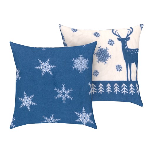 LIVARNO home Komplet 2 poszewek na poduszki z polaru, 40 x 40 cm (Renifer Livarno Home LIDL Sklep