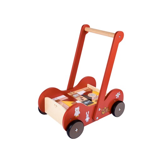 Playtive Pchacz z drewna z 30 drewnianymi klockami (Czerwony) Playtive LIDL Sklep