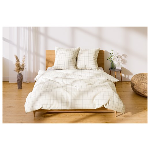 LIVARNO home Pościel renforcé z kory, 160 x 220 cm (Biały w kratkę) Livarno Home LIDL Sklep