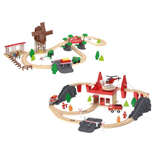 Playtive Drewniana kolejka Gospodarstwo lub Straż pożarna Playtive LIDL Sklep