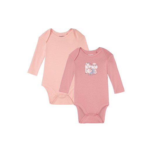 lupilu® Body niemowlęce z biobawełny, 2 sztuki (50/56, Różowy/ciemnoróżowy) Lupilu® LIDL Sklep