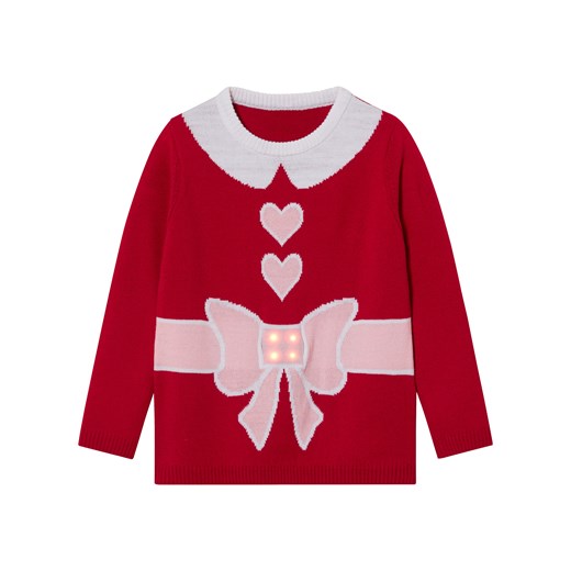 lupilu® Sweter świąteczny dziecięcy z efektem LED (110/116, Czerwony) Lupilu® LIDL Sklep