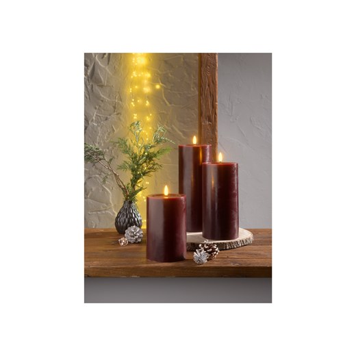 LIVARNO home Świece LED z efektem płomienia, 3 sztuki (Średni rozmiar/ czerwone) Livarno Home LIDL Sklep
