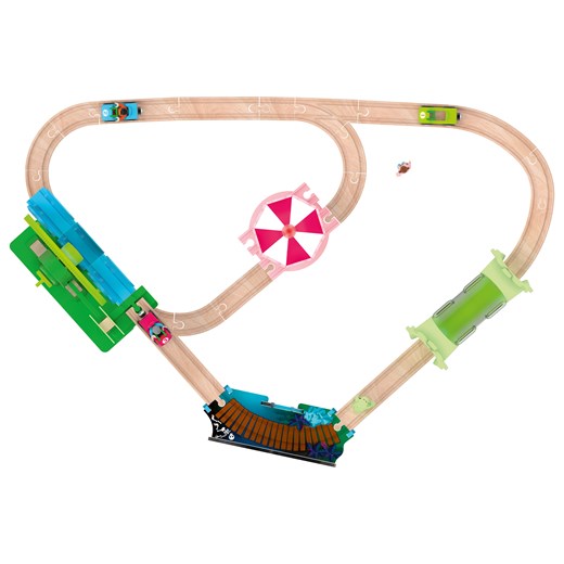 Playtive Drewniana kolejka Plac budowy lub Park rozrywki (Park rozrywki z Playtive LIDL Sklep