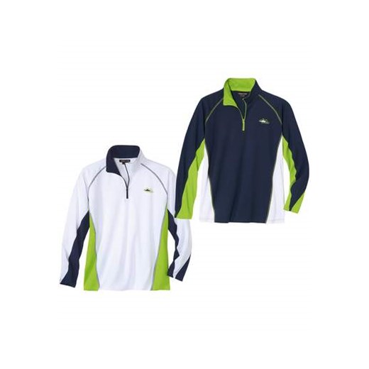 Zestaw 2 sportowych półgolfów z suwakiem ze sklepu Atlas For Men w kategorii T-shirty męskie - zdjęcie 176536568