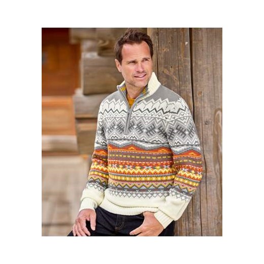 Sweter z dzianiny żakardowej Apaches ze sklepu Atlas For Men w kategorii Swetry męskie - zdjęcie 176536618