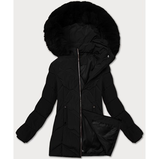 Kurtka zimowa damska plus size z kapturem S'west czarna (B8300-1) ze sklepu goodlookin.pl w kategorii Kurtki damskie - zdjęcie 176539915