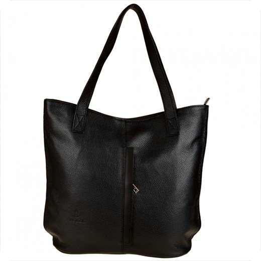 Vezze torebka skórzana na ramię czarna xl ze sklepu melon.pl w kategorii Torby Shopper bag - zdjęcie 176540279