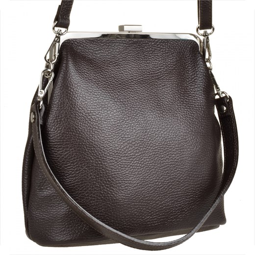 Damska torebka brąz czekolada skóra naturalna bigiel ze sklepu melon.pl w kategorii Listonoszki - zdjęcie 176540556