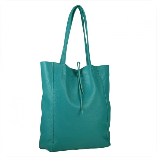 Torebka skórzana super lekka shopper turkus ze sklepu melon.pl w kategorii Torby Shopper bag - zdjęcie 176541017