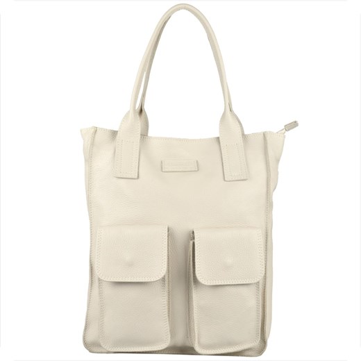 Vera pelle duża torebka włoska shopper bag skóra naturalna jasny ze sklepu melon.pl w kategorii Torby Shopper bag - zdjęcie 176541199