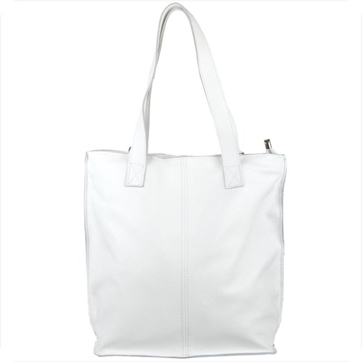 Duża torba skóra naturalna biała włoska xl ze sklepu melon.pl w kategorii Torby Shopper bag - zdjęcie 176541428
