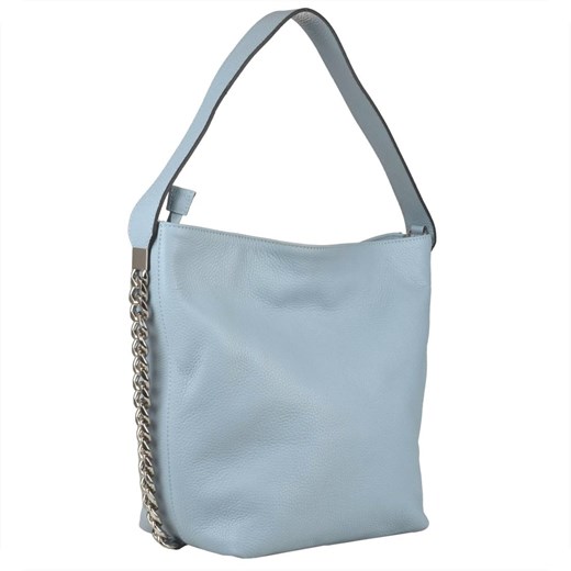 Duża torebka shopper niebieska na ramię skóra naturalna ze sklepu melon.pl w kategorii Torby Shopper bag - zdjęcie 176541485