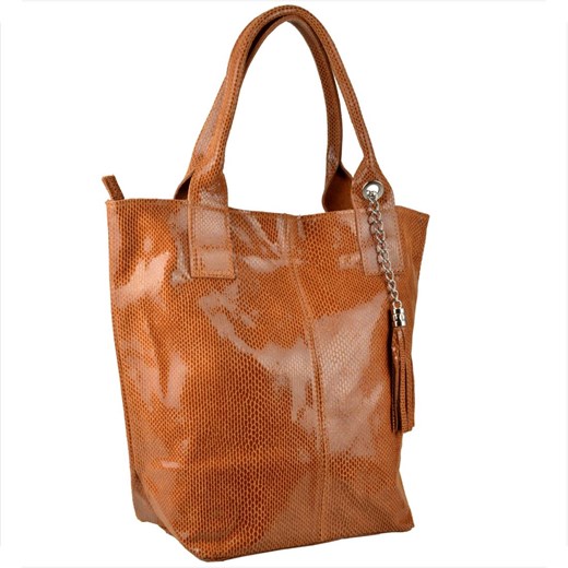 Brąz camel torebka shopper skórzana plaster miodu xl ze sklepu melon.pl w kategorii Torby Shopper bag - zdjęcie 176541698