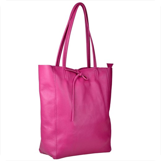 Torebka skórzana z zamkiem super lekka shopper fuksja xl ze sklepu melon.pl w kategorii Torby Shopper bag - zdjęcie 176541776