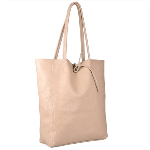 Torebka skórzana super lekka shopper róż pudrowy ze sklepu melon.pl w kategorii Torby Shopper bag - zdjęcie 176541825