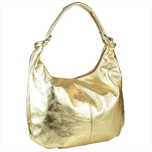 Włoska torebka worek skórzana shopper złota ze sklepu melon.pl w kategorii Torby Shopper bag - zdjęcie 176541849