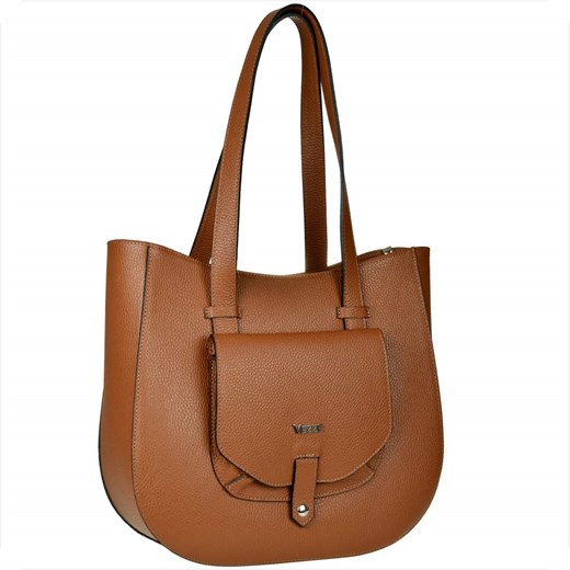 Vezze skórzana torebka włoska camel brąz ze sklepu melon.pl w kategorii Torby Shopper bag - zdjęcie 176542677