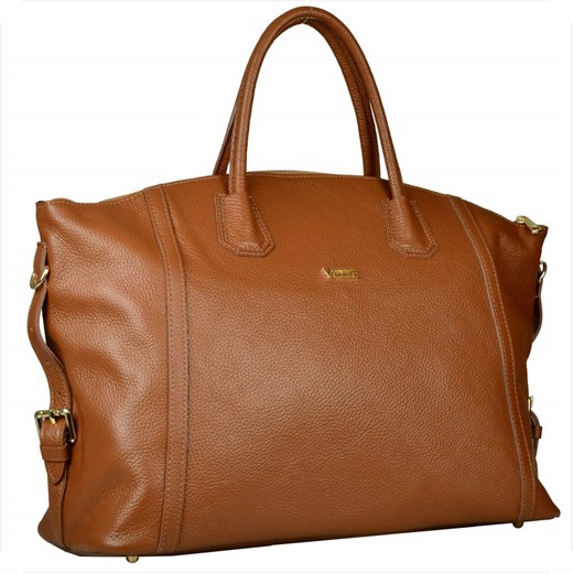 Bardzo duża torebka skórzana shopper bag xxl brąz camel ze sklepu melon.pl w kategorii Torby Shopper bag - zdjęcie 176542716