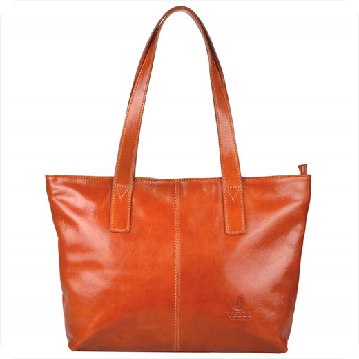 Torebka skórzana shopper xl rudy brąz  vezze maxi ze sklepu melon.pl w kategorii Torby Shopper bag - zdjęcie 176543285
