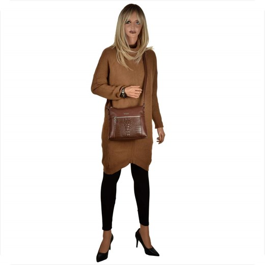 Skórzana torebka listonoszka włoska brąz koniak vezze Vezze uniwersalny melon.pl