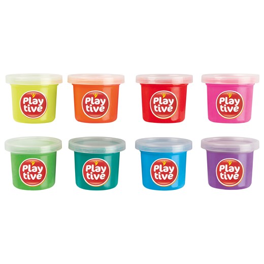 Playtive Plastelina tęczowa, 8 x 75 g (Kolory neonowe) Playtive LIDL Sklep