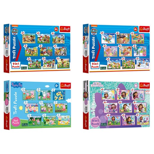 Trefl Zestaw puzzli 9 w 1 z motywem Psiego Patrolu / Świnki Peppy lub domku dla Trefl LIDL Sklep