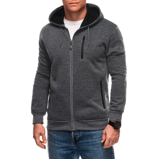 Bluza męska bez kaptura 1704B - szary ze sklepu Edoti w kategorii Bluzy męskie - zdjęcie 176550276