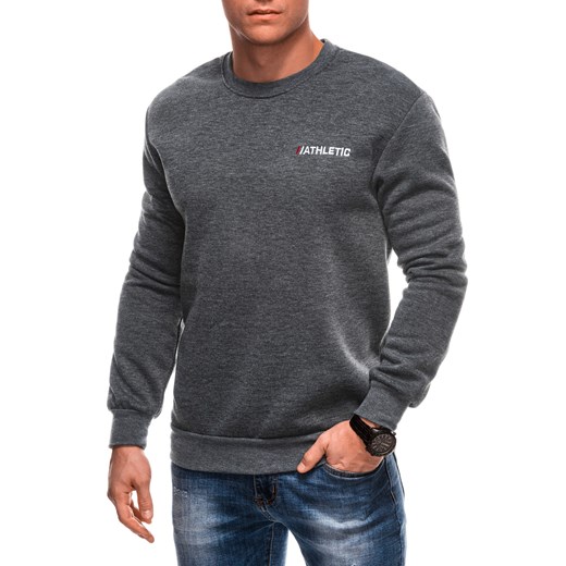 Bluza męska bez kaptura 1703B - szara ze sklepu Edoti w kategorii Bluzy męskie - zdjęcie 176550315