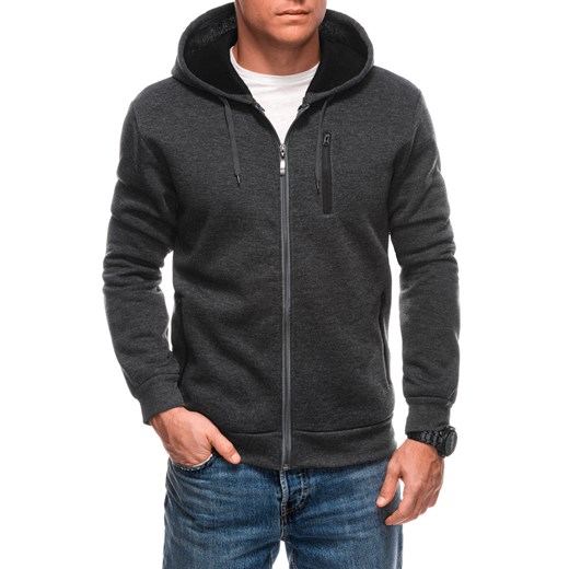 Bluza męska bez kaptura 1704B - grafitowy ze sklepu Edoti w kategorii Bluzy męskie - zdjęcie 176550347