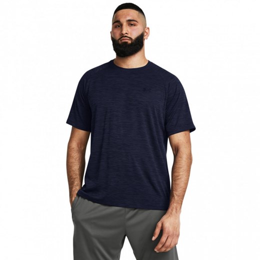 Męska koszulka treningowa Under Armour UA Tech Textured SS - granatowa ze sklepu Sportstylestory.com w kategorii T-shirty męskie - zdjęcie 176552829